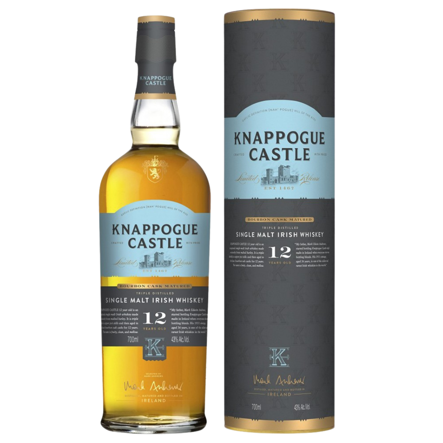 Whisky KNAPPOGUE CASTLE 12YO 43% 0,7L GB PNG